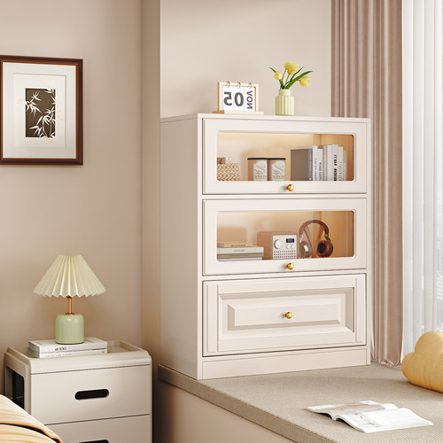 飘窗柜收纳柜书柜储物柜阳台窗台大容量简约置物柜落地柜储物柜子 - 图1