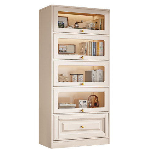 飘窗柜收纳柜书柜储物柜阳台窗台大容量简约置物柜落地柜储物柜子 - 图3