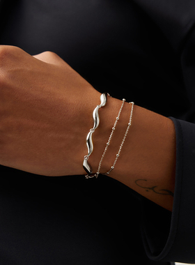 Savi x Missoma水波纹链条手链轻奢小众精致高级感手链送女友配饰