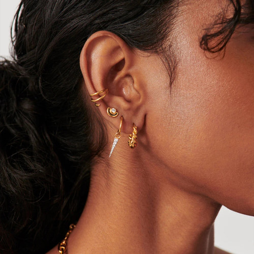 【金靖同款】Missoma金色迷你拧绳耳环精致小巧素圈耳饰轻奢礼物 - 图3