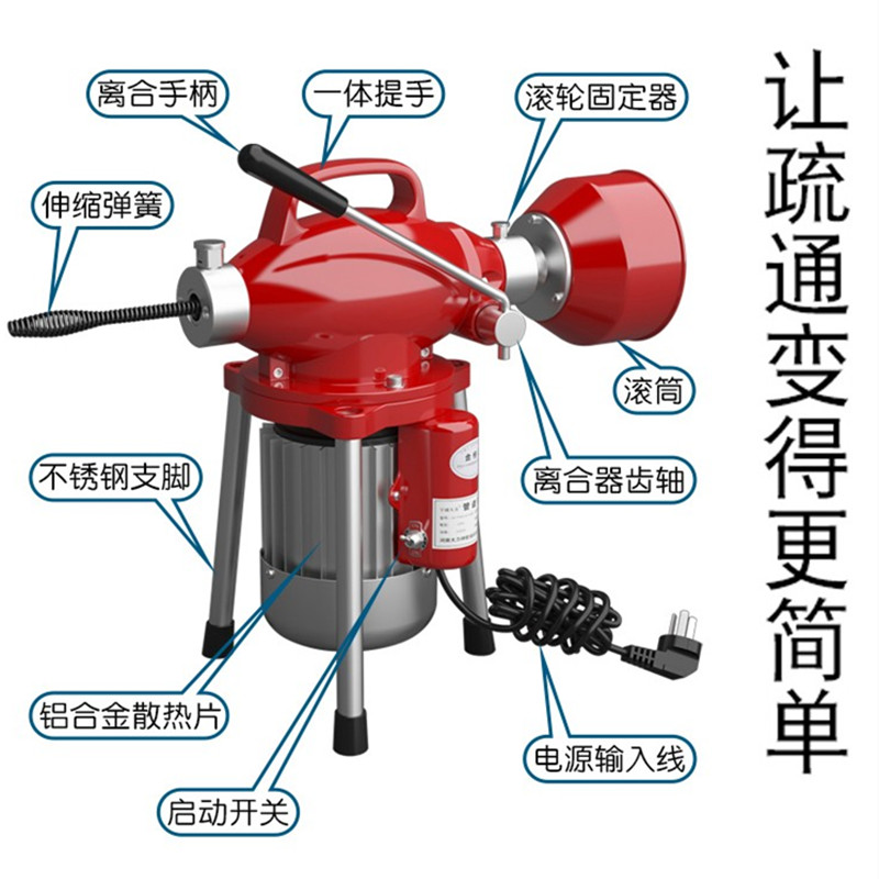 通下水道专用工具疏通神器管道疏通机疏通器电动专业神器马桶堵塞 - 图1