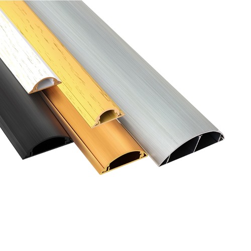 地槽护线布线槽穿线管带背胶地面不锈钢防踩办公室铝合金半圆贴地 - 图3