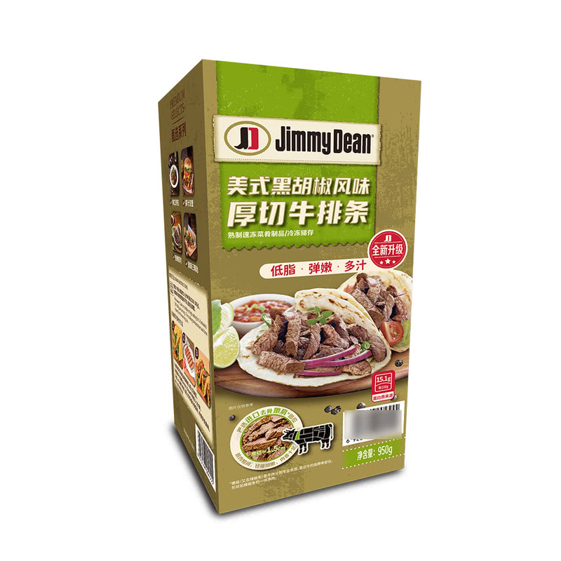 会员店代购 Jimmy Dean美式黑胡椒风味厚切牛排条 950g-图2