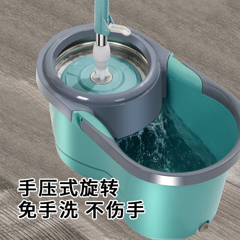 旋转拖把家用双驱动甩干地拖自动脱水手压式2024新款墩布桶一拖净