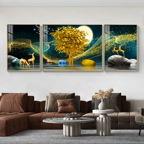 5D Diamond Painting 2023 Full Diamond New Sanlian Fatched Deer Living Room Crystal Point Cross Stick Cross Stroke