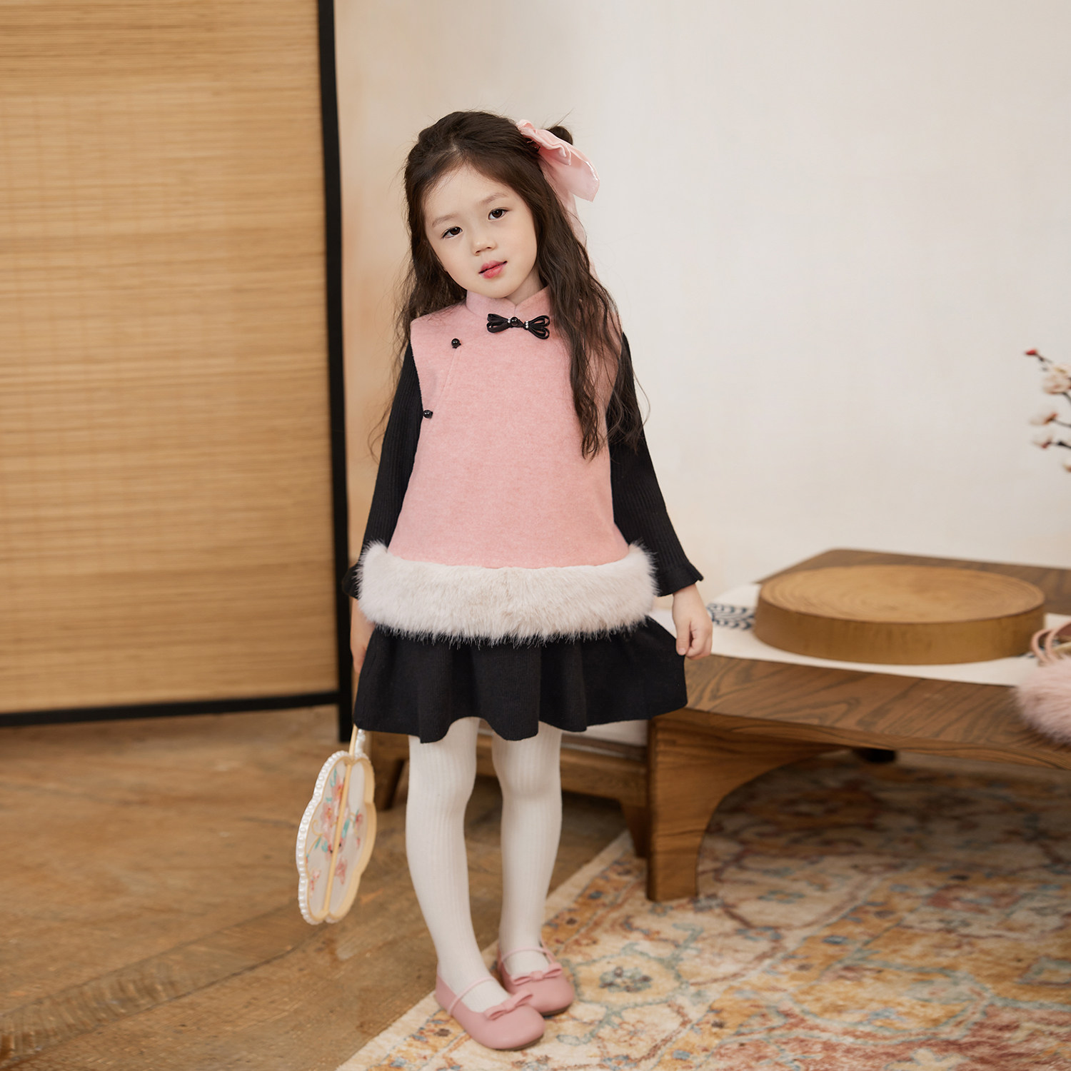 小O宝Okids童装宝宝新中式套装女盘扣冬装礼服婴儿新年国风拜年服,淘宝优惠券,粉丝福利购,淘宝优惠卷