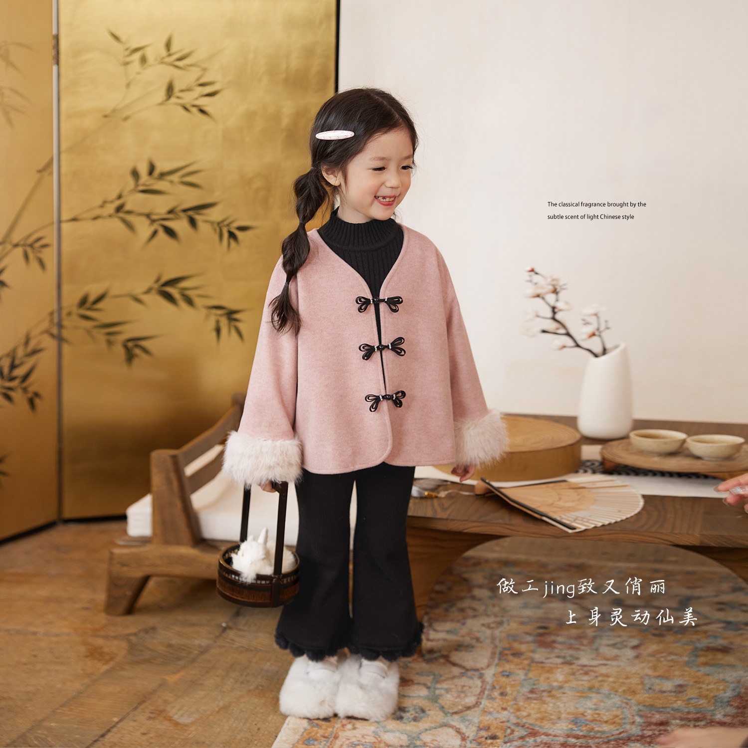 小O宝Okids童装宝宝新中式套装女盘扣冬装礼服婴儿新年国风拜年服,淘宝优惠券,粉丝福利购,淘宝优惠卷