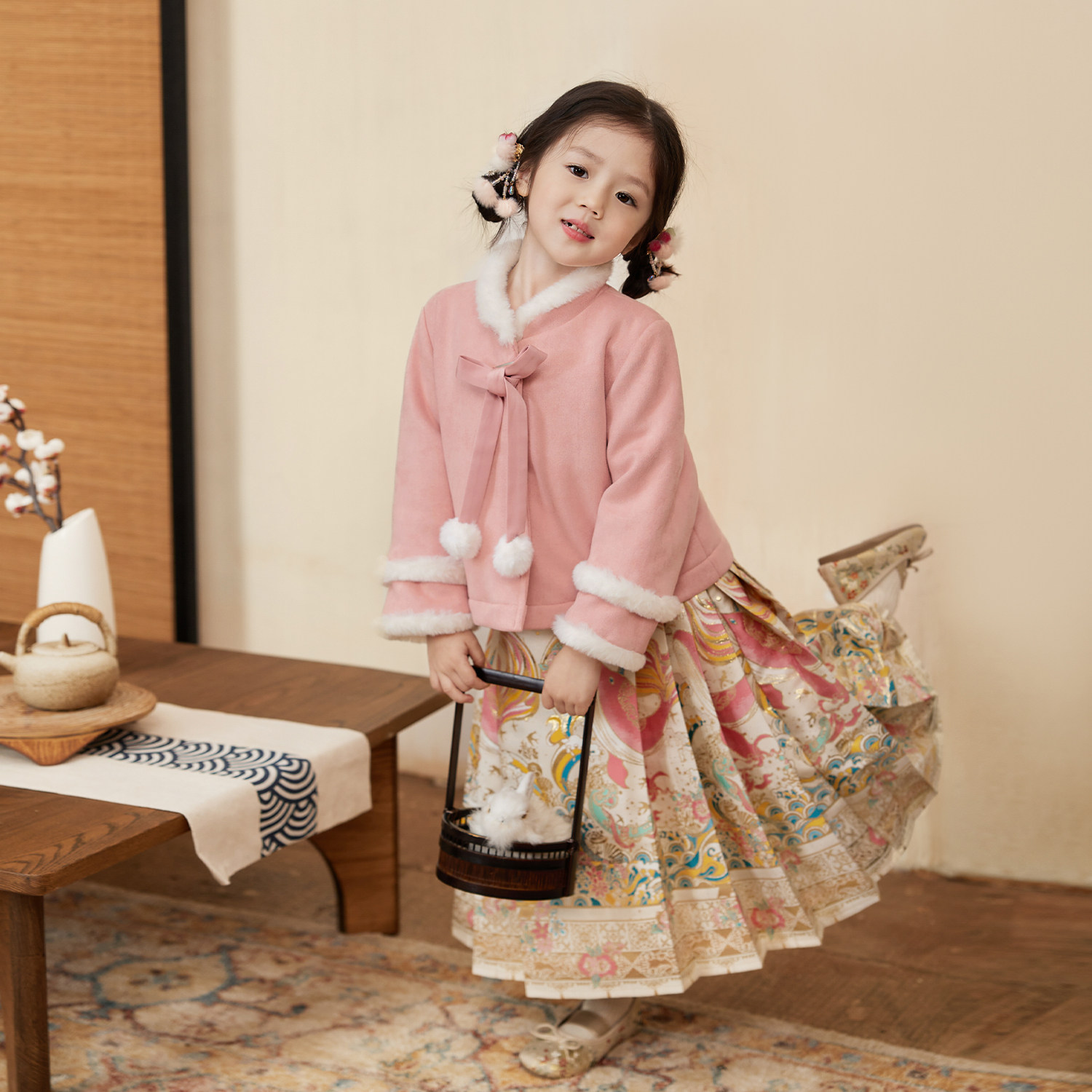 小O宝Okids童装宝宝马面裙套装女新中式2025陈大猪婴儿拜年服唐装,淘宝优惠券,粉丝福利购,淘宝优惠卷