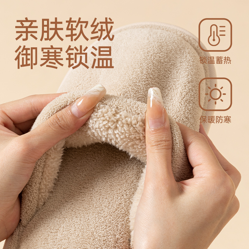 软底毛绒保暖棉拖鞋女秋冬季2024新款室内家用情侣男防滑居家静音