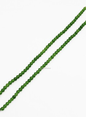 文艺风S925纯银新中式复古气质民族风4m绿色马来玉圆珠串珠项链