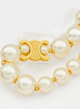 黄铜法式复古高级感凯旋门珍珠间金珠项链气质轻奢风设计感优雅