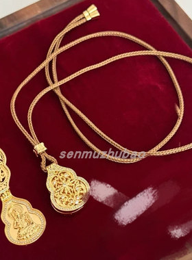 古法金色葫芦罗盘项链新中式轻奢大气百搭时尚颈链毛衣链