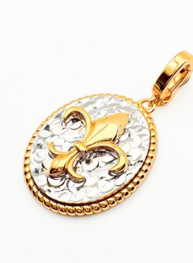 碎冰冰椭圆盾牌菱形军花吊坠