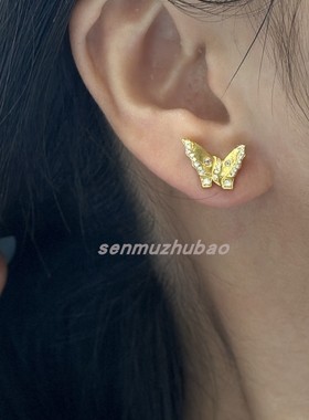 轻珠宝 直播货源镶钻蝴蝶吊坠清新甜美优雅减龄ins风文艺项链耳环