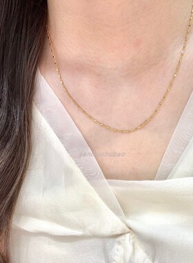 S925纯银轻奢法式复古高级感猎豹方粒项链极简风素链百搭时尚饰品