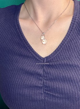 925纯银镀金天然白水晶抽拉项链