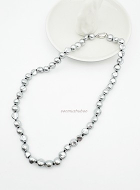 设计不规则异形再生贝壳打结项链