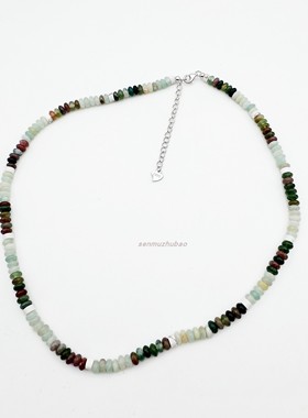 疯狂玛瑙白松天河石项链手串