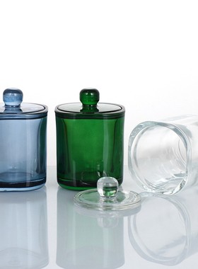 透明彩色方圆玻璃烛杯罐家居装饰