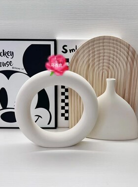 现代简约陶瓷素胚花瓶装饰摆件