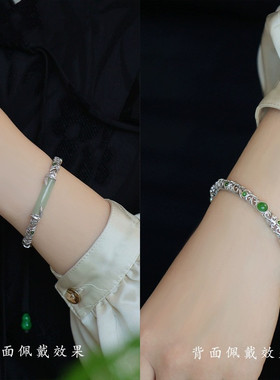 高颜值时尚宫廷百搭流行鎏金手镯子复古女士民族风竹节竹叶可打开