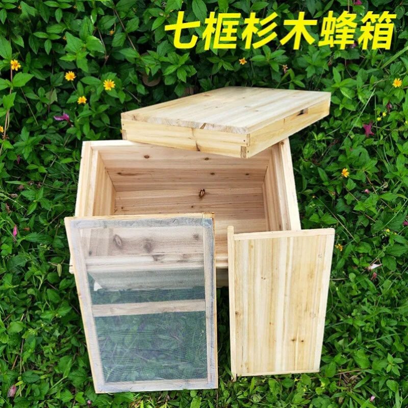 蜜蜂中蜂蜂箱d包邮直销带框巢础养蜂工具巢框专用杉木不煮蜡平箱