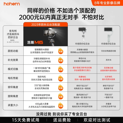 Haohan M6 Мобильный телефон Стабилизатор интеллектуального последующего последующего борьбы с противодействием в прямом эфире