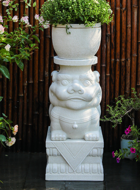 汉韵堂庭院造景门墩底座
