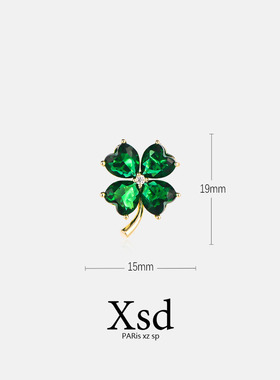 森系小清新情侣四叶草胸针胸花