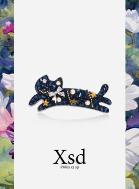 可爱个性水钻女士猫咪胸针饰品