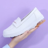 Кушон, униформа медсестры, белая высокая дышащая нескользящая дезодорированная комфортная летняя обувь на платформе, мягкая подошва, против усталых ног