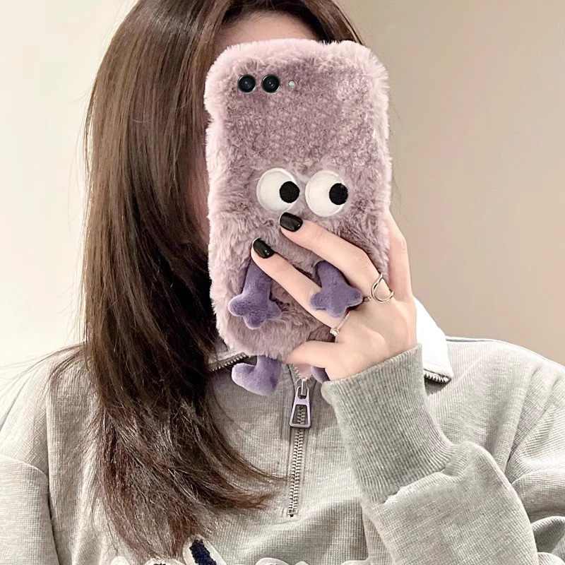 赵露思同款适用三星zflip7fe手机壳zflip6秋冬zfold5毛绒zfold4折叠屏紫色3怪兽2卡通w25w24硬壳w23w22w21女p - 图1