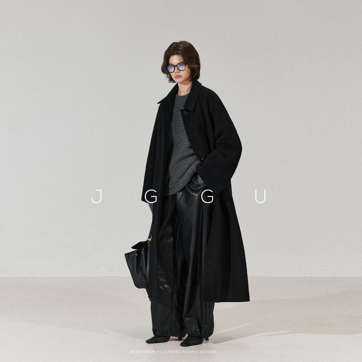 晶咕黑标JGGU【气场女王】中古风复古茧型带腰带羊毛混纺毛呢大衣,淘宝优惠券,粉丝福利购,淘宝优惠卷