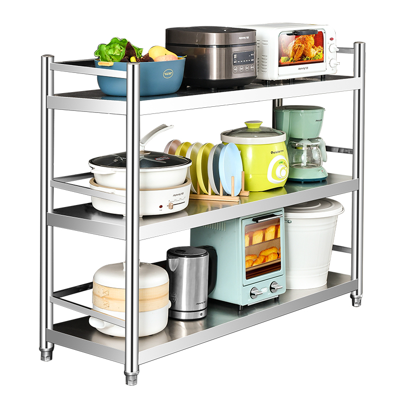 创匠品厨房置物架落地多层微波炉架厨房收纳置物架三层四层货架子