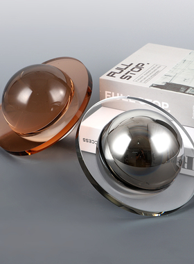 简约现代飞碟几何体抽象水晶摆件