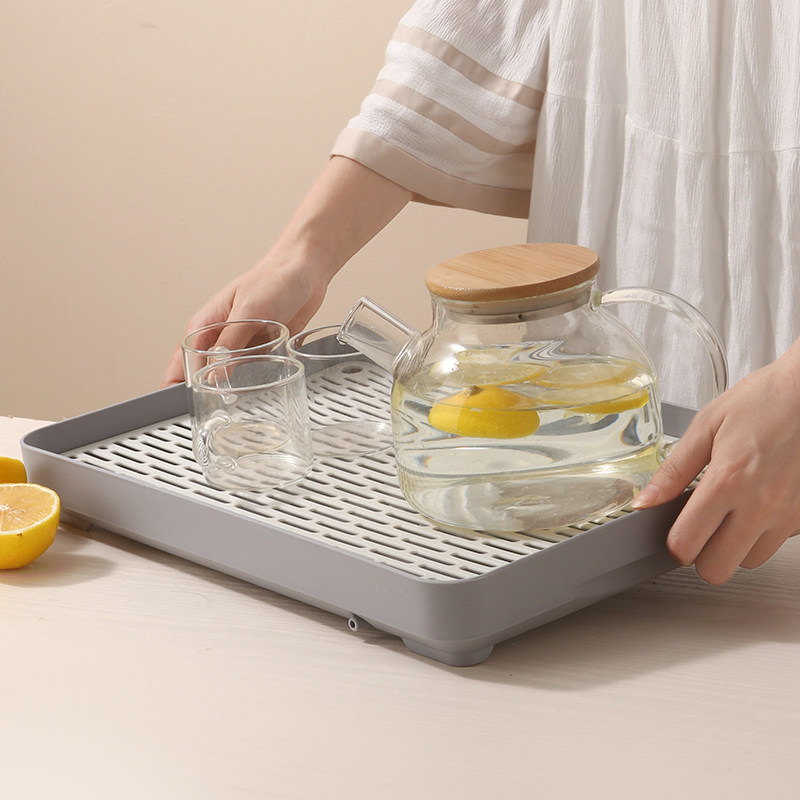双层塑料沥水盘家用沥水托盘茶盘置物架碗筷茶水杯长方形收纳,淘宝优惠券,粉丝福利购,淘宝优惠卷