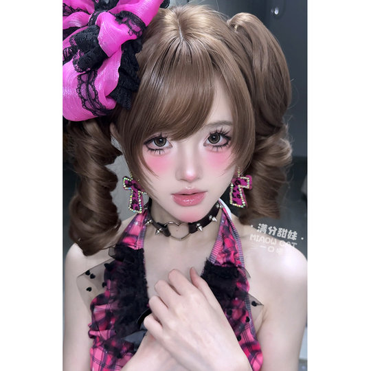 One mouthful, perfect sweet girl, wig tiger mouth clip lolita new style female daily internet celebrity short hair natural full head