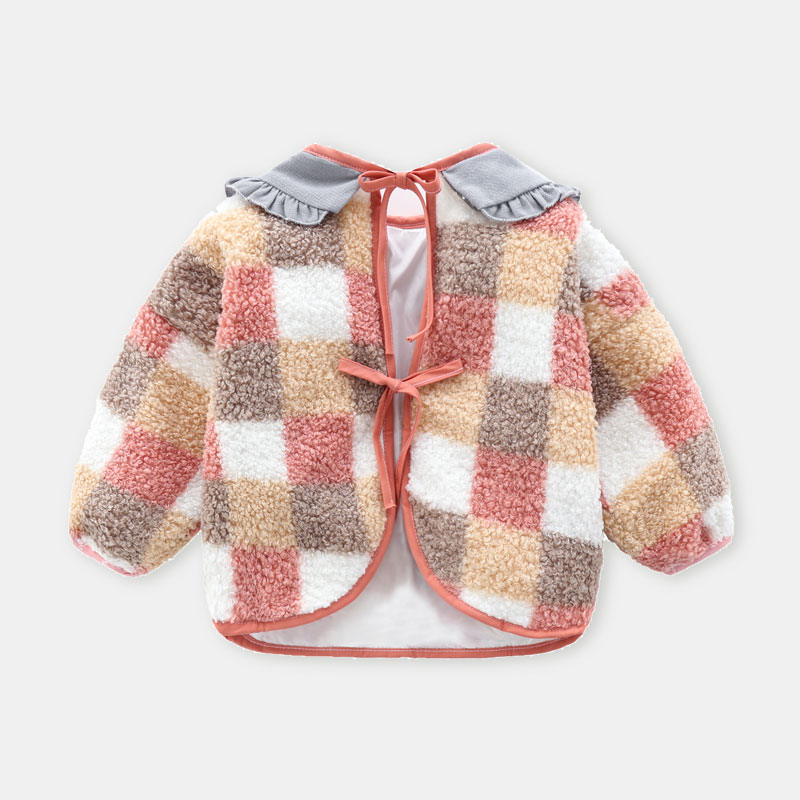 Teddy velvet baby wears clothes inside out to prevent dirt for girls