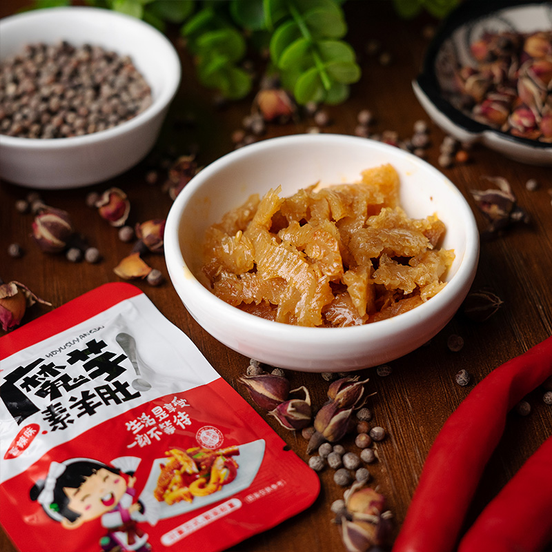 绿州素食河源魔芋香辣味儿时素毛肚 绿州素食面筋制品