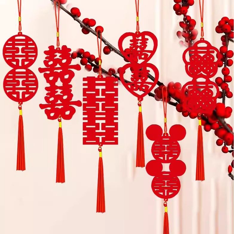 新款婚庆喜庆装饰婚房囍银柳盆栽小挂件吊牌结婚商城布置喜字挂件,淘宝优惠券,粉丝福利购,淘宝优惠卷