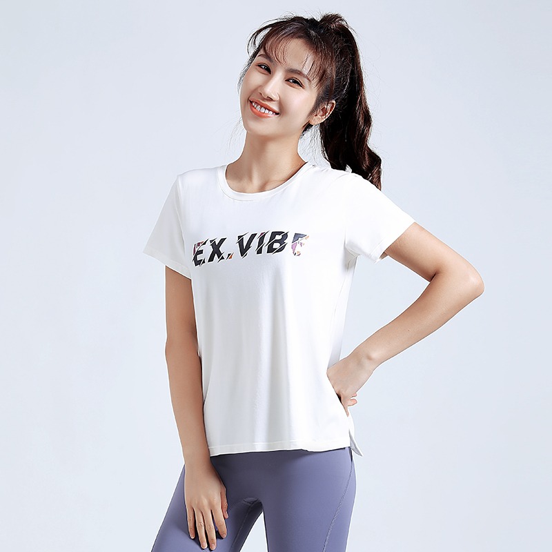 EX.VIBE运动T恤短袖女高弹透气瑜伽