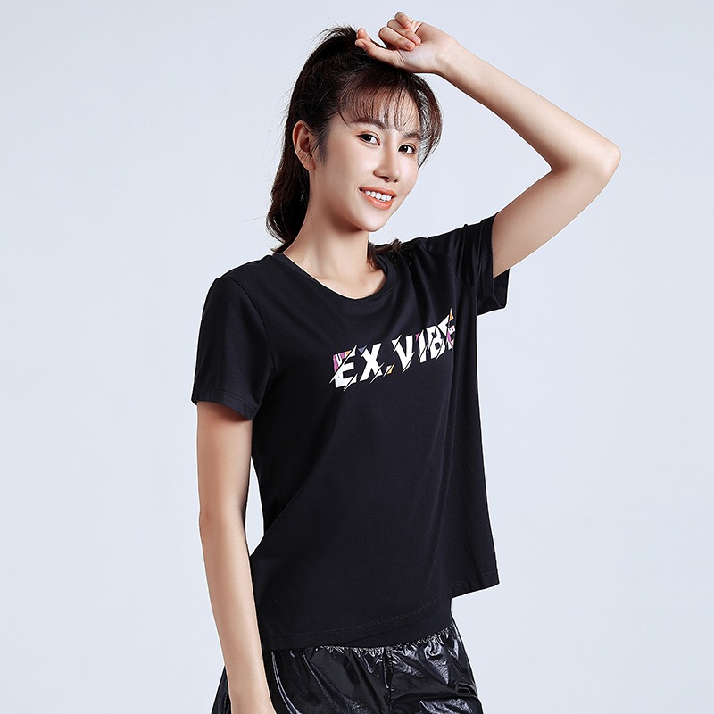 EX.VIBE运动T恤短袖女高弹透气瑜伽