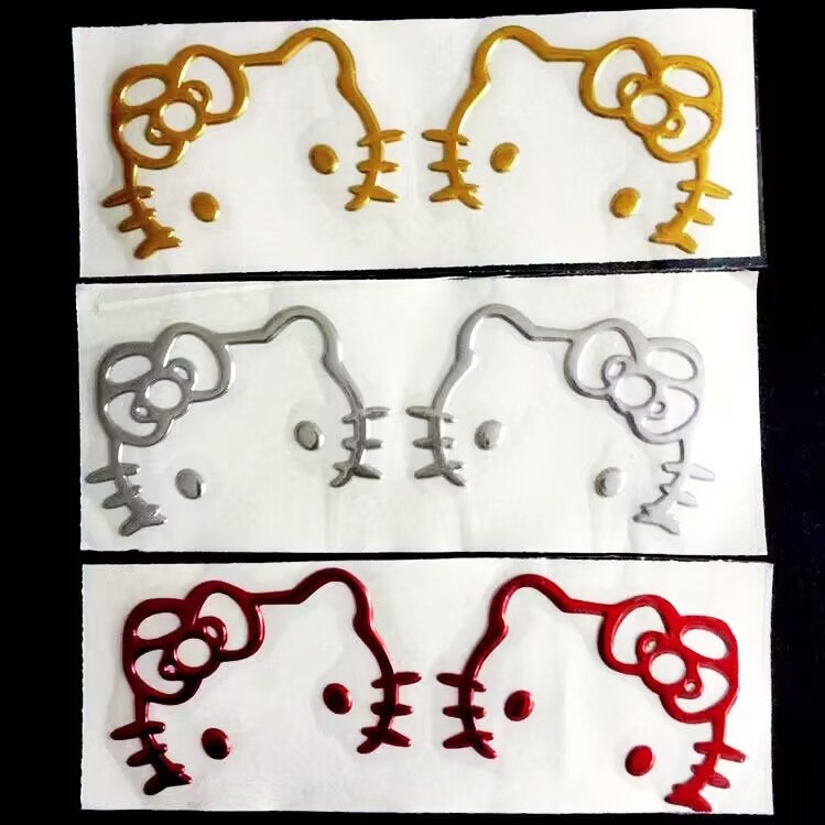 kitty银色电动车贴后视镜贴可爱装饰贴笔记本贴哈喽kt行李箱贴画,淘宝优惠券,粉丝福利购,淘宝优惠卷