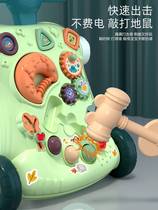 Multifunction schoolbus baby boy trolley anti-type leg side turning 1 year old baby walking walking aid toy 2023