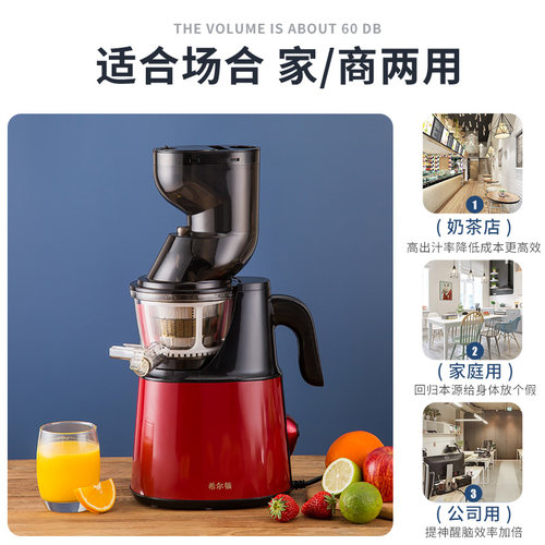 希尔顿Hilton商用家用榨汁机原汁慢磨榨汁机渣汁分离多功能炸果汁 - 图0