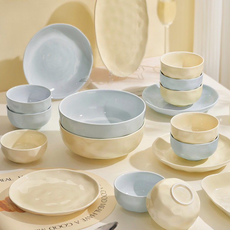 奶油风吃饭碗家用2026新款米饭碗陶瓷餐具高颜值汤碗面碗盘子,淘宝优惠券,粉丝福利购,淘宝优惠卷