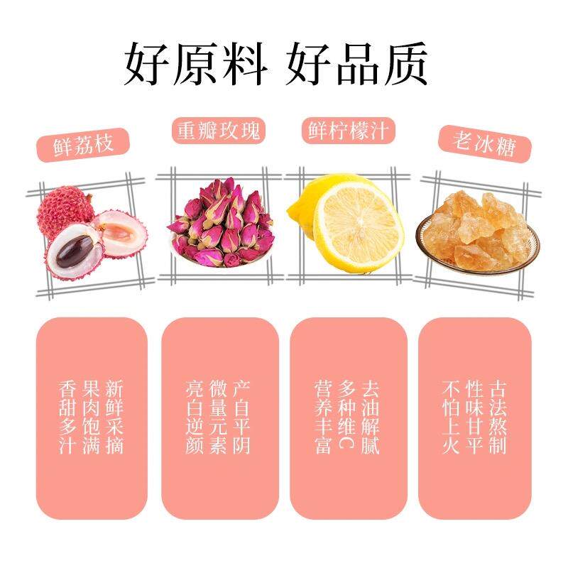 荔枝玫瑰酱柠檬百香果柚子茶冲饮 齐鲁壮硕蜂蜜果味茶