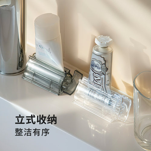 霜山牙膏挤压器便携洗面奶护手霜手动卷压器懒人挤牙膏神器牙膏夹 - 图3