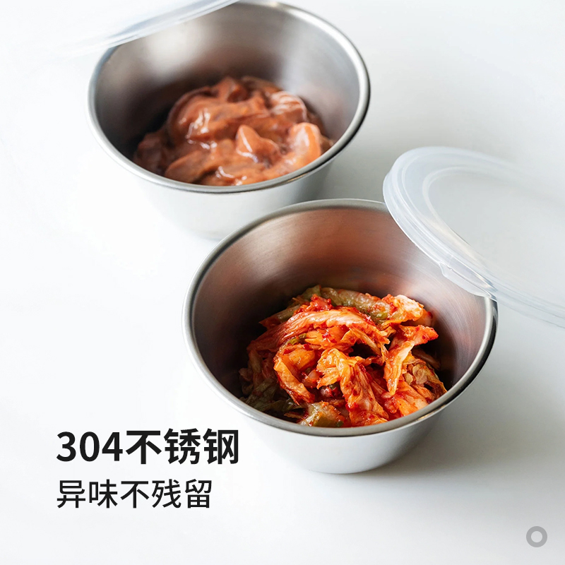 霜山304不锈钢料理碗带盖佐料碗葱花香菜收纳盆厨房多功能备菜碗 - 图1