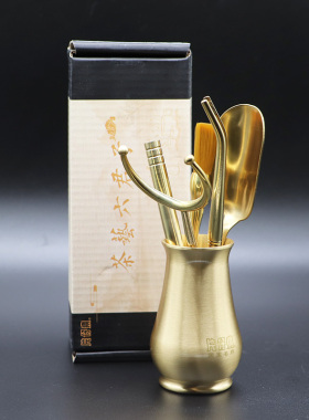 PZH片仔癀茶艺六君子6件套功夫茶具茶道配件茶夹茶勺茶刀纯铜国货